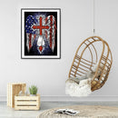 5D Diamond Painting DIY Cross Wings Full Round Drill Independence Day Art Crafts