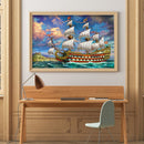 sailboat Diamond Painting Full Round Rhinestone Wall