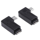 2pcs 90 Degree Micro USB Female to Micro USB Male Adapter Connector