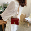 Women Pure Mini Chain Shoulder Bags PU Leather Casual Messenger Crossbody Bag