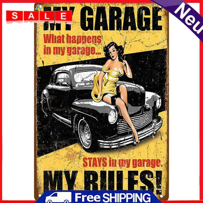 Car Beauty Tin Wall Signs Bar Bedroom Decorative Home Metal Plate Art Poster