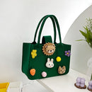 Kids Felt Handbag Totes Cute Cartoon Children Fabric Top-Handle Shoulder Bags