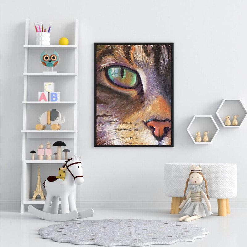 DIY Oil Paint by Numbers Cat Animal Hand Painted Acrylic Painting Home Decor