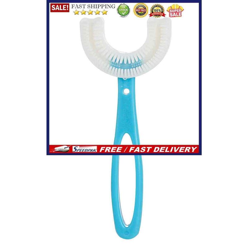 Kids U-Shaped Toothbrush Silicone 360 Degree Oral Care Cleaning Tool for Ki