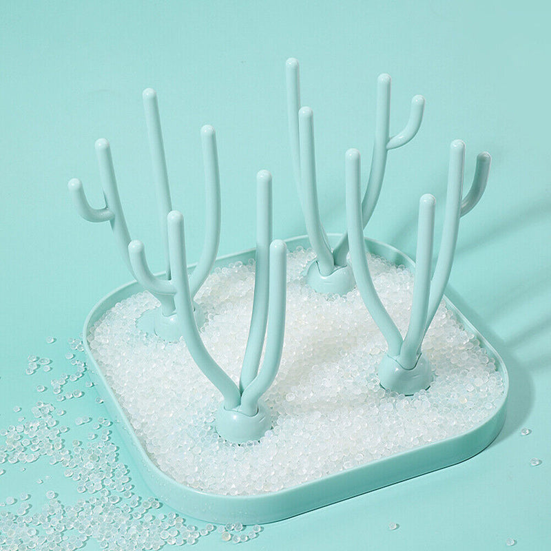 Baby Feeding Bottle Drying Racks Bottle Cleaning Drainer Holder (Green)