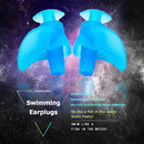 Soft Silicone Swimming Earplugs Nose Clip Set Soundproof Ear Plugs (Blue) Newly