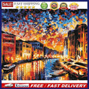 Sunset Street View 5D DIY Full Round Diamond Painting Rhinestone Mosaic Han