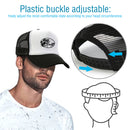 Adjustable Fish Baseball Cap Fisherman Trucker Hat for Women (Black White)