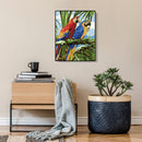 DIY Digital Oil Painting By Numbers Kits Two Parrots Animals Art Picture 40x5