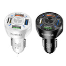 QC 3.0 Smart Phone Universal Fast Charging LED Display Car Charger 4-Port USB