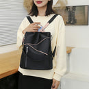 Women Contrast Color Backpack Multifunctional Shoulder Bag Preppy Style Knapsack
