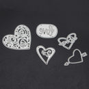 5pcs Heart Cutting Dies Scrapbook Love Card Stencils Embossing Template Frame