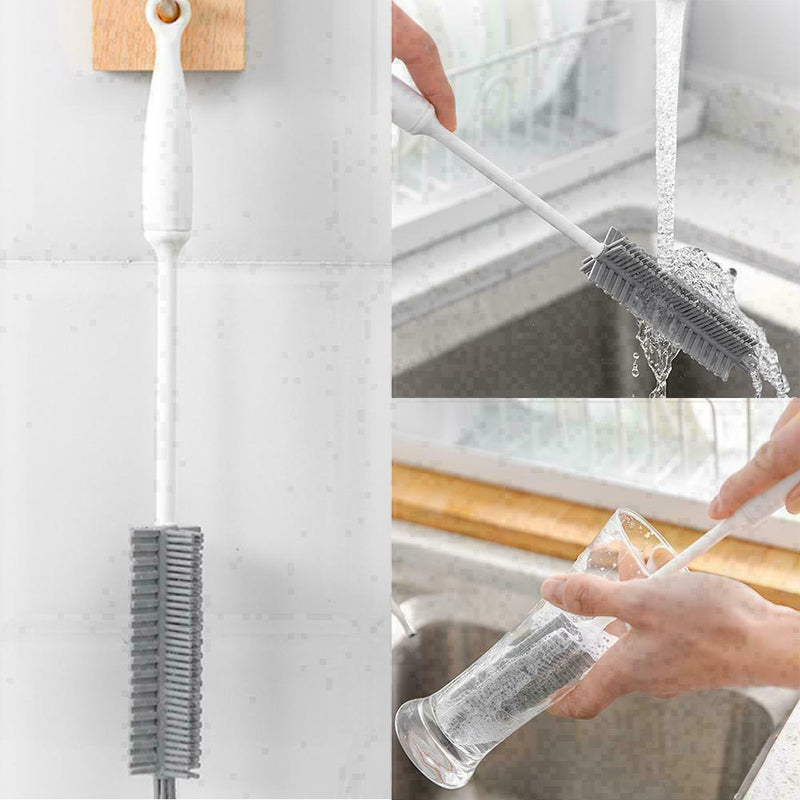 Silicone Glass Cleaning Brush Long Handle Cup Brush Z9E1 Tea M1S7 Kitchen A0C8