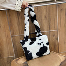 Fashion Plush Tote Messenger Bag Female Fluffy Shoulder Bags Shopping Handbags