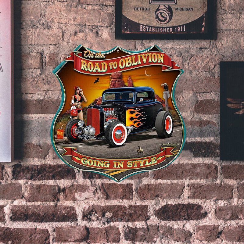 Shield Shape Car Retro Metal Plate Tin Sign Plaque for Bar Pub Club Cafe