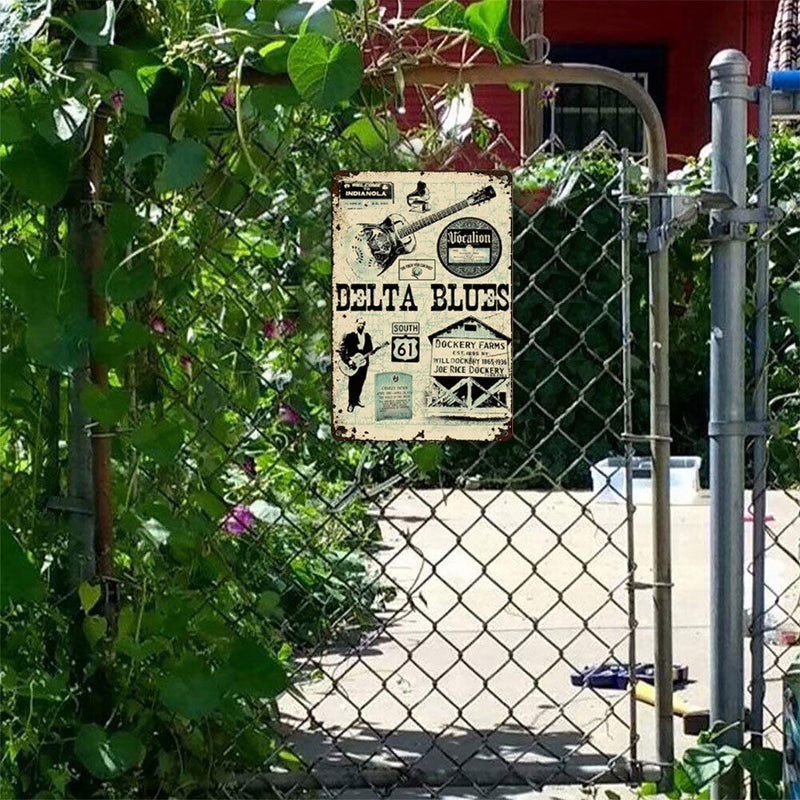 Delta Blues Poster Plate Metal Tin Sign Plaque for Bar Pub Club Wall Home D