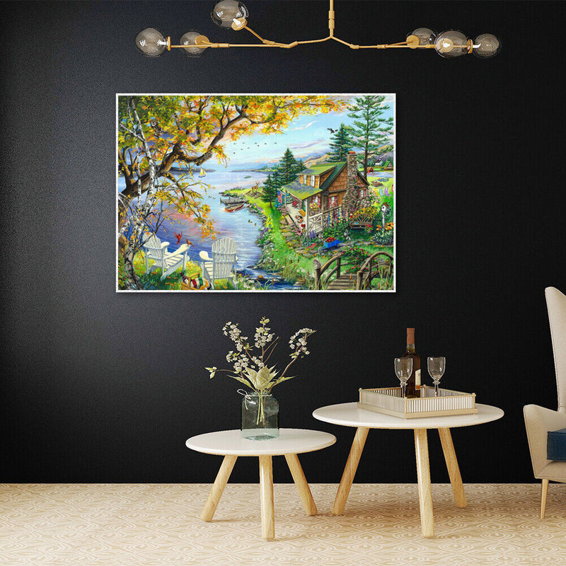 Beach House Chair Oil Paint By Numbers Kit DIY Acrylic Painting on Canvas Decor