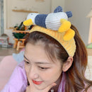 Plush Headband Women Stretch Wash Face Makeup Headwear Cartoon Animal Headdre