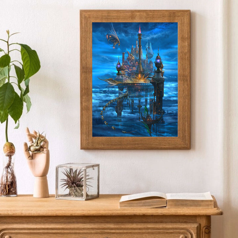 Sky Castle Oil Paint By Numbers Kits DIY Handpainted on Canvas Wall Art