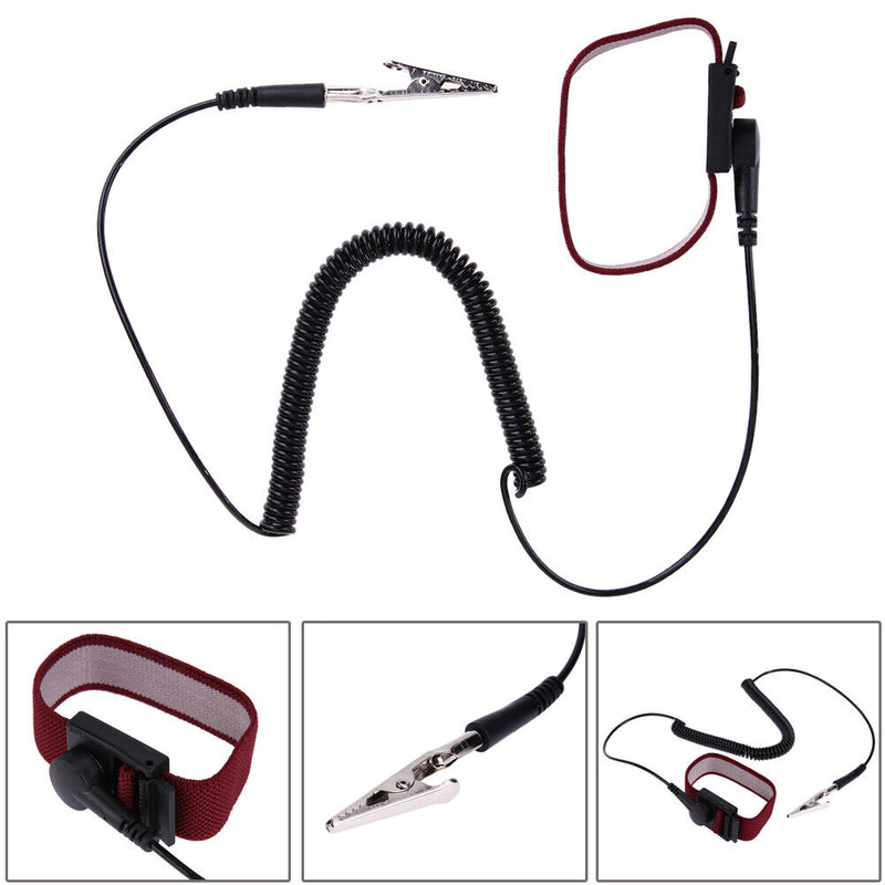 2 Meters Cable Anti Static ESD Wrist Strap Ground Static Discharge Band Newly