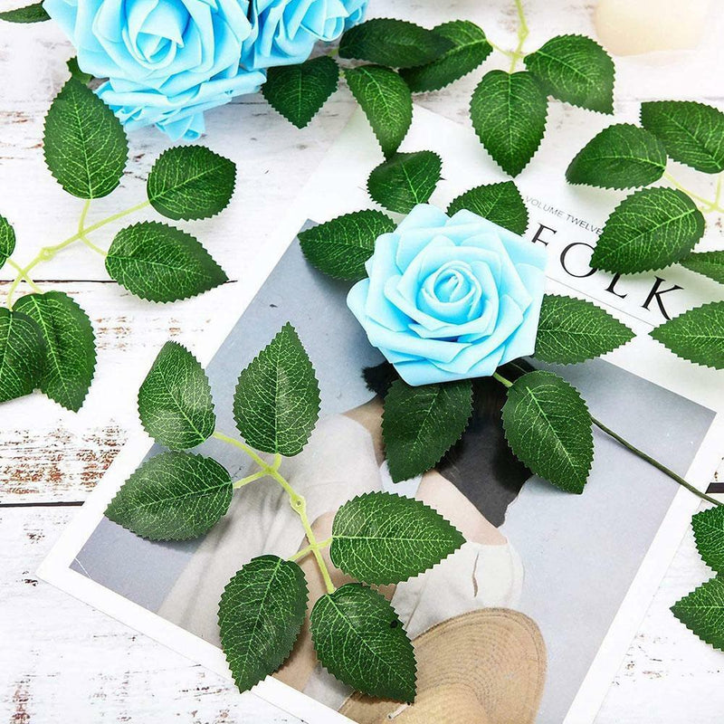 DIY Silk Roses Leaf Gift Weddings Decoratives Flowers Wreath Artificial Leaves