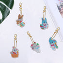 Rabbit Diamond Painting Keychain DIY Crystal Drill Key Ring Pendant (YS020)