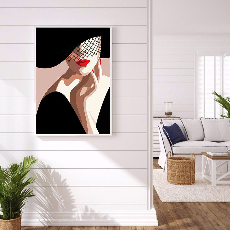 DIY Hand Painted Oil Modern Lady Drawing Canvas Paint By Numbers Kit Craft