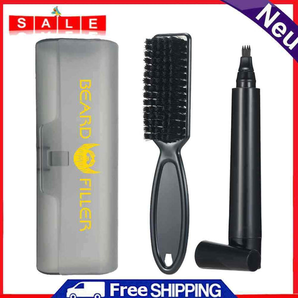 Pencil Filler Mustache Kit Eyebrow Hair Beard Brush Traveling Beard Enhancer