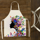 Flower Girl Print Kitchen Linen Apron Waterproof Home Chefs Bibs (82x68cm)