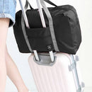 Solid Color Waterproof Foldable Travel Bags Portable Luggage Bag (Black) Newly