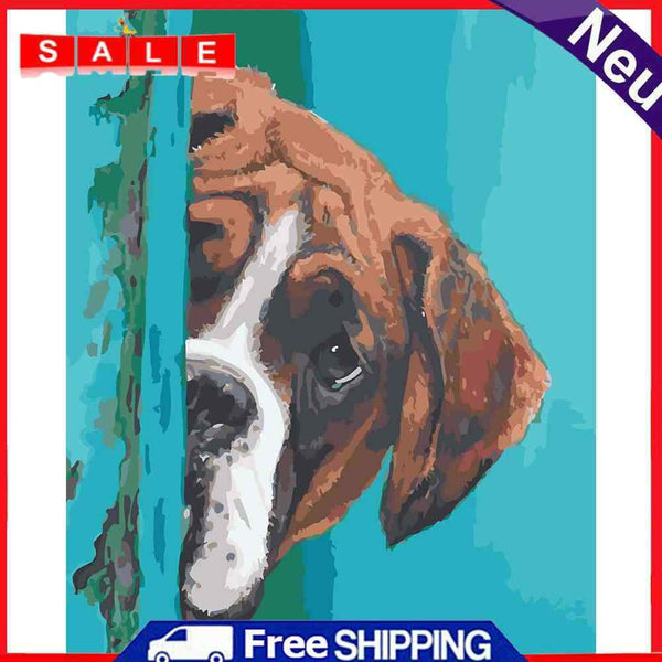 Hand Painted Picture Digital Dog Coloring Drawing Home Decor Modern Wall Art