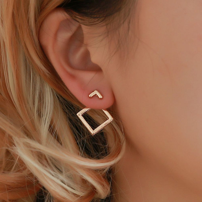 Design Geometric Earrings Triangle Dangle Drop Square Ear Studs Boho Jewelry