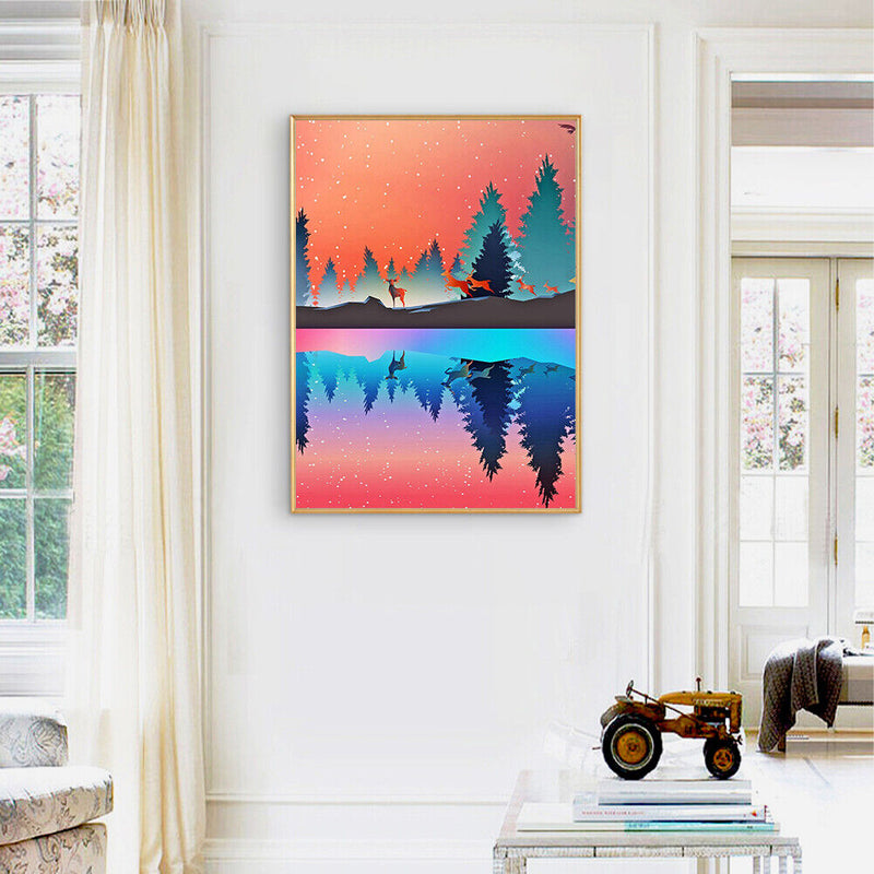 Hand Painted Digital Oil Art Picture DIY Scenery Frameless Paint By Numbers K