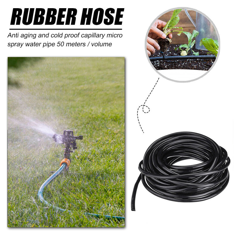 10m Rubber Hose Garden Lawn Watering Irrigation Hose Micro-Spray Water Pipe