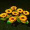LED Solar Sunflower Shape Light Ground Plug-in Iron Lamp Path Decor (B)