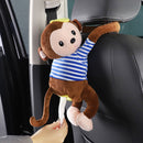 Creative Monkey Tissue Box Hanging Holder for Car Home Bedroom (Coffee) Newly