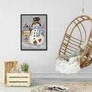 Full Cross Stitch Art Paint 11CT Stamped Snowman Embroidery Wall Ornament Kit
