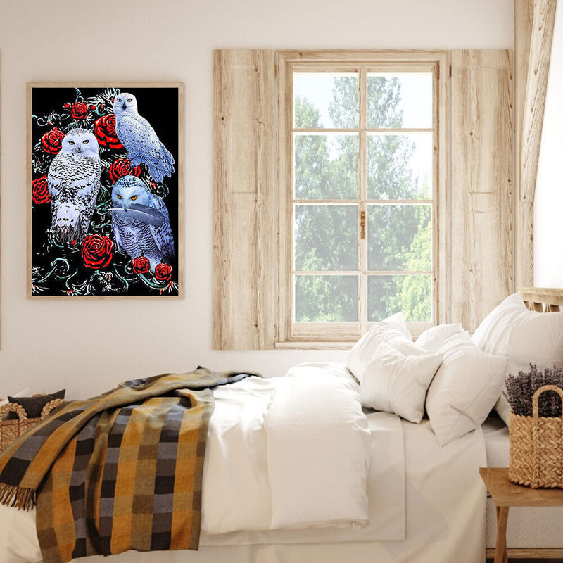 5D DIY Diamond Painting Kits Full Square Drill Rose Owl Mosaic Wall Picture
