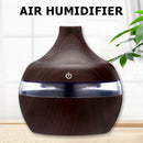 Aroma Oil Diffuser Ultrasonic Wood Grain Air Humidifier (Dark wood grain) Newly
