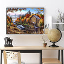 5D DIY Diamond Painting Full Circle Diamond Landscape Wooden House(w785) Newly