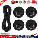 Stainless Steel D Ring Pad Patch 2.5m Rope Kit for Paddle Board (Black) Newly