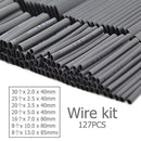 127pcs Assorted Polyolefin Heat Shrink Tubes Electrical Wire Cable Sleeving Set