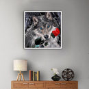 5D DIY Full Drill Diamond Painting Rose Wolf Cross Stitch Embroidery Kit Newly