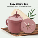 Portable Baby Silicone Cup BPA-Free Leakproof Storage Snack Bottle (Red) Newly