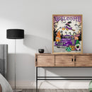 Frameless Oil Paint By Numbers Purple Gnome DIY Canvas Picture Craft Kit