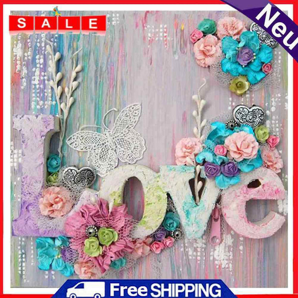 Frameless Painting By Numbers Word Love DIY Handmade Drawing On Canvas Craft Kit
