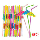 50x Cocktail Umbrella Drinking Straws Birthday Wedding Party Drink Decor`