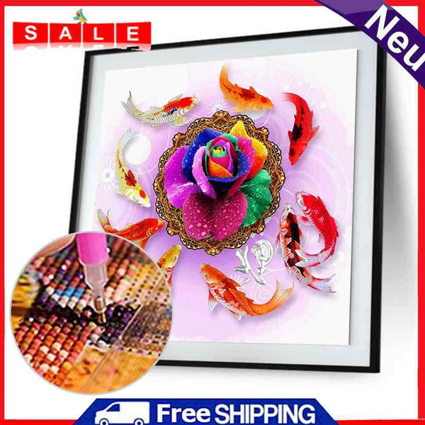 Flowers Animals 5D Diamond Painting DIY Embroidery Craft Fish Cross Stitch Canvas