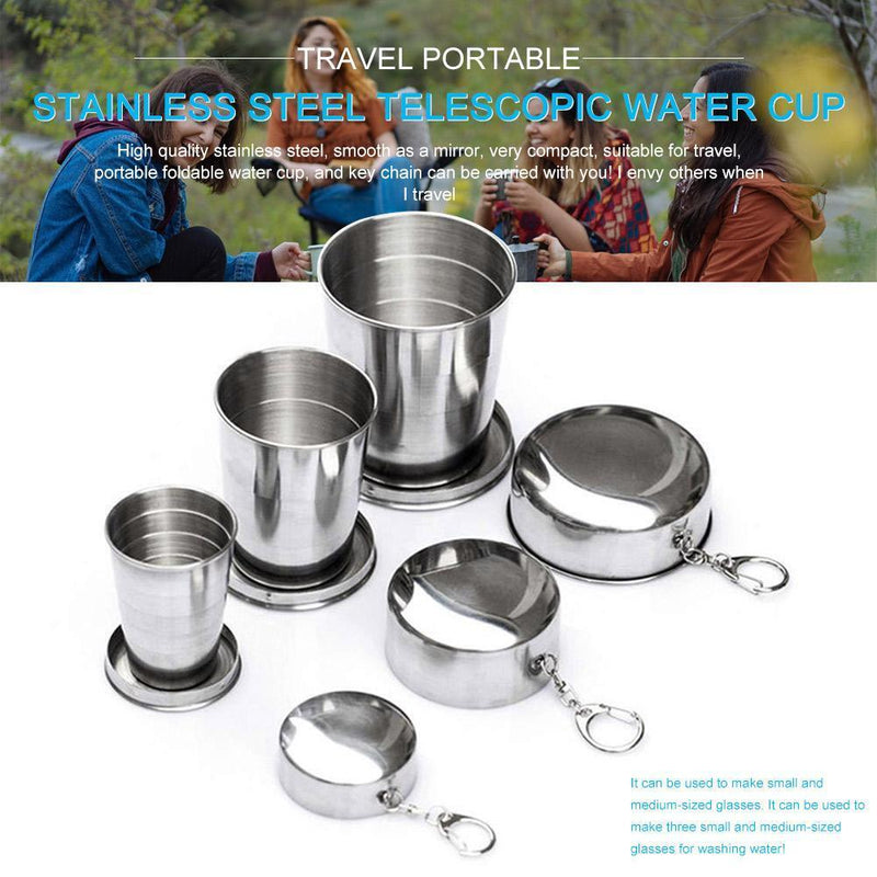 Stainless Steel Foldable Cup Outdoor Camping Travel Portable Teacup (75ml)
