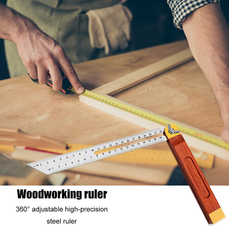 Wooden Marking Angle Rulers Gauges Sliding T-Bevel Level Measuring Tool (S)